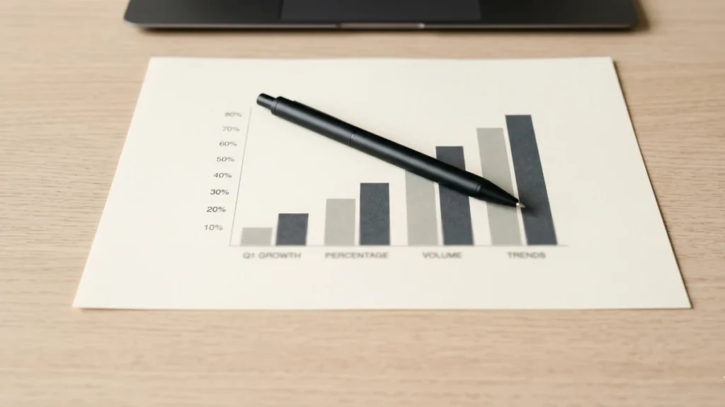 Cream-paper financial bar chart and black pen, illustrating Hargreaves Lansdown tiered fee structure analysis