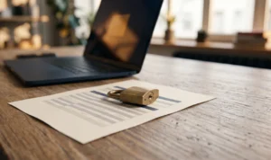 A padlock on printed portfolio statements — tracking without sharing broker logins